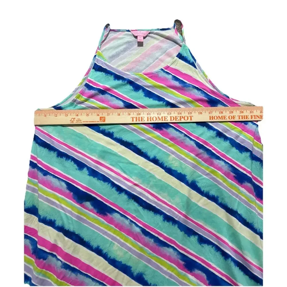 Lilly Pulitzer XL Magniloia Ceviche midi diagonal Stripe Asymmetrical Dress
